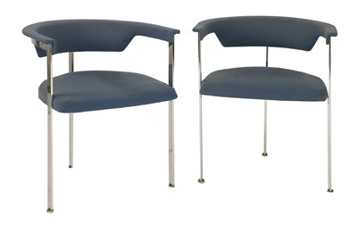 Lot 409 - A pair of Merrow Associates' chrome side chairs