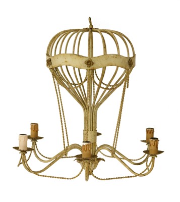 Lot 408 - A French painted-metal chandelier