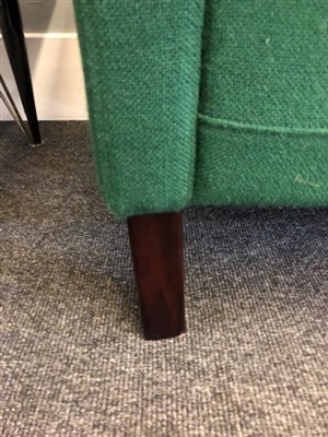 Lot 53 - A Danish green wool three-seater sofa