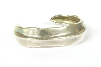 Lot 21 - A sterling silver Tiffany open wave cuff bangle