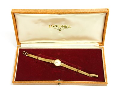 Lot 48 - A ladies 9ct gold Longines bracelet watch