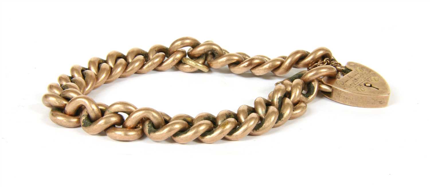 Lot 16 - A 9ct rose gold curb link bracelet