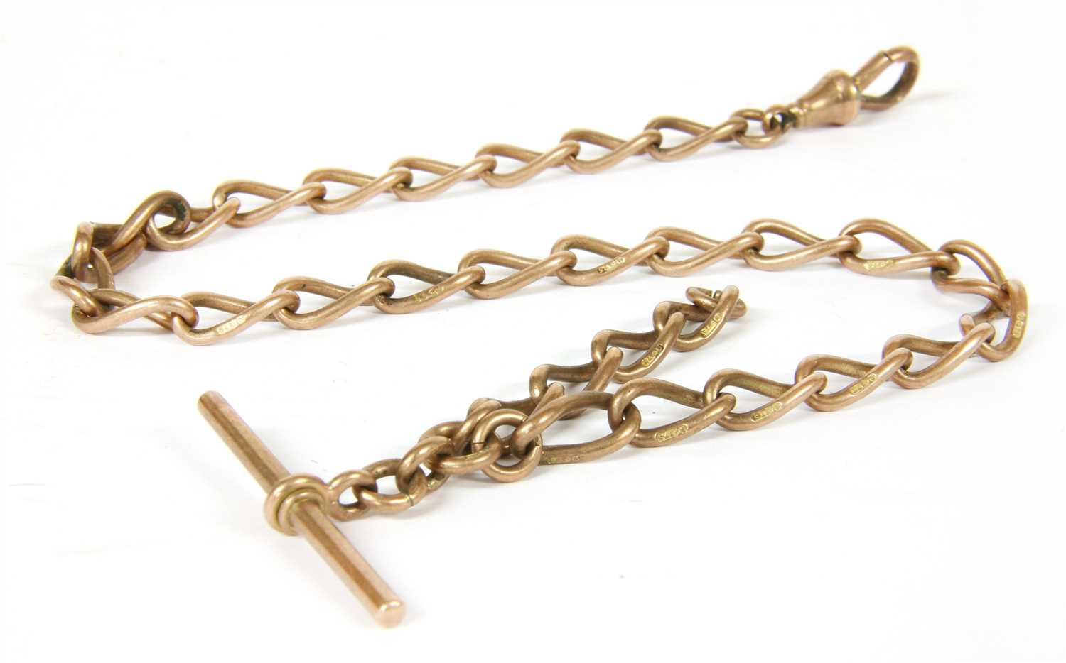 Lot 17 - A 9ct gold pendant watch chain