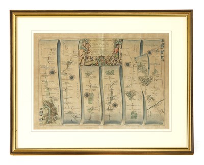 Lot 275 - Two John Ogilby 'Road from London to Aberystwyth' maps