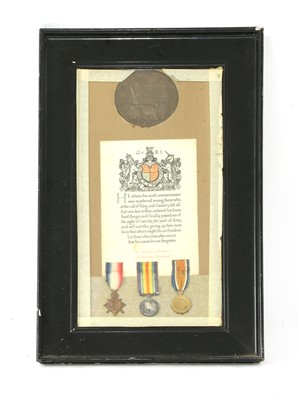 Lot 68A - A WWI casualty medal group awarded to Pte. James Henry Bester of the Leicestershire Regiment