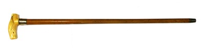Lot 148 - A marine ivory and malacca walking stick