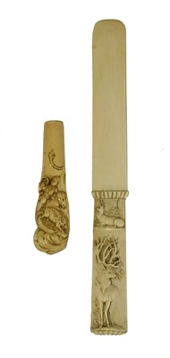 Lot 205 - A carved ivory page turner