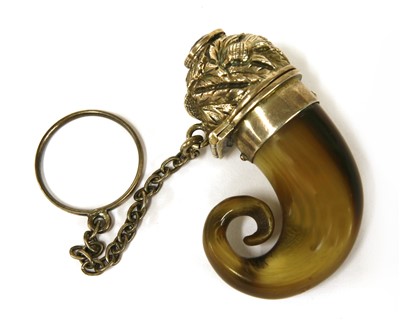 Lot 437 - A Scottish horn and silver vinaigrette