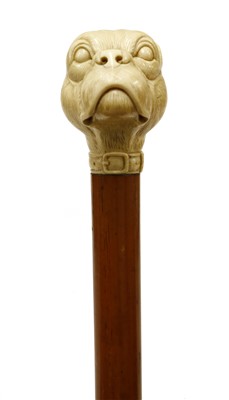Lot 156 - An ivory and malacca walking stick