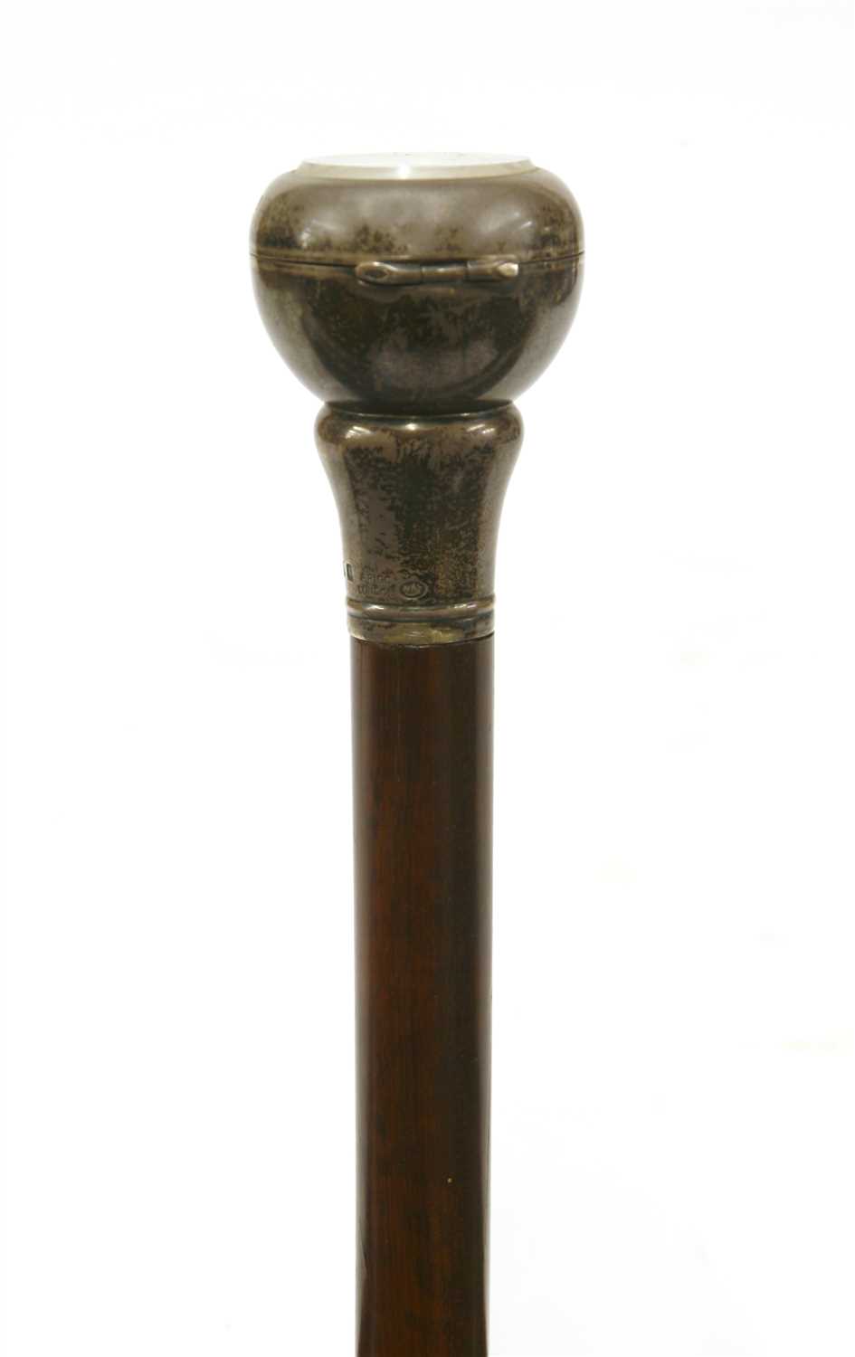 Lot 158 - A George V silver and snakewood gadget walking stick by Brigg of London