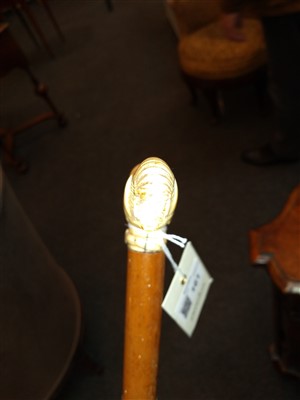 Lot 161 - An ivory and malacca walking stick
