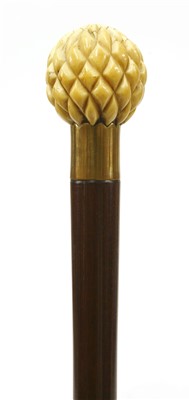 Lot 162 - An ivory and snakewood walking stick