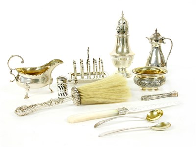 Lot 63 - Silver items including a sifter