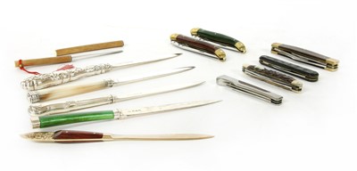 Lot 55 - Six paper knives and six penknives
