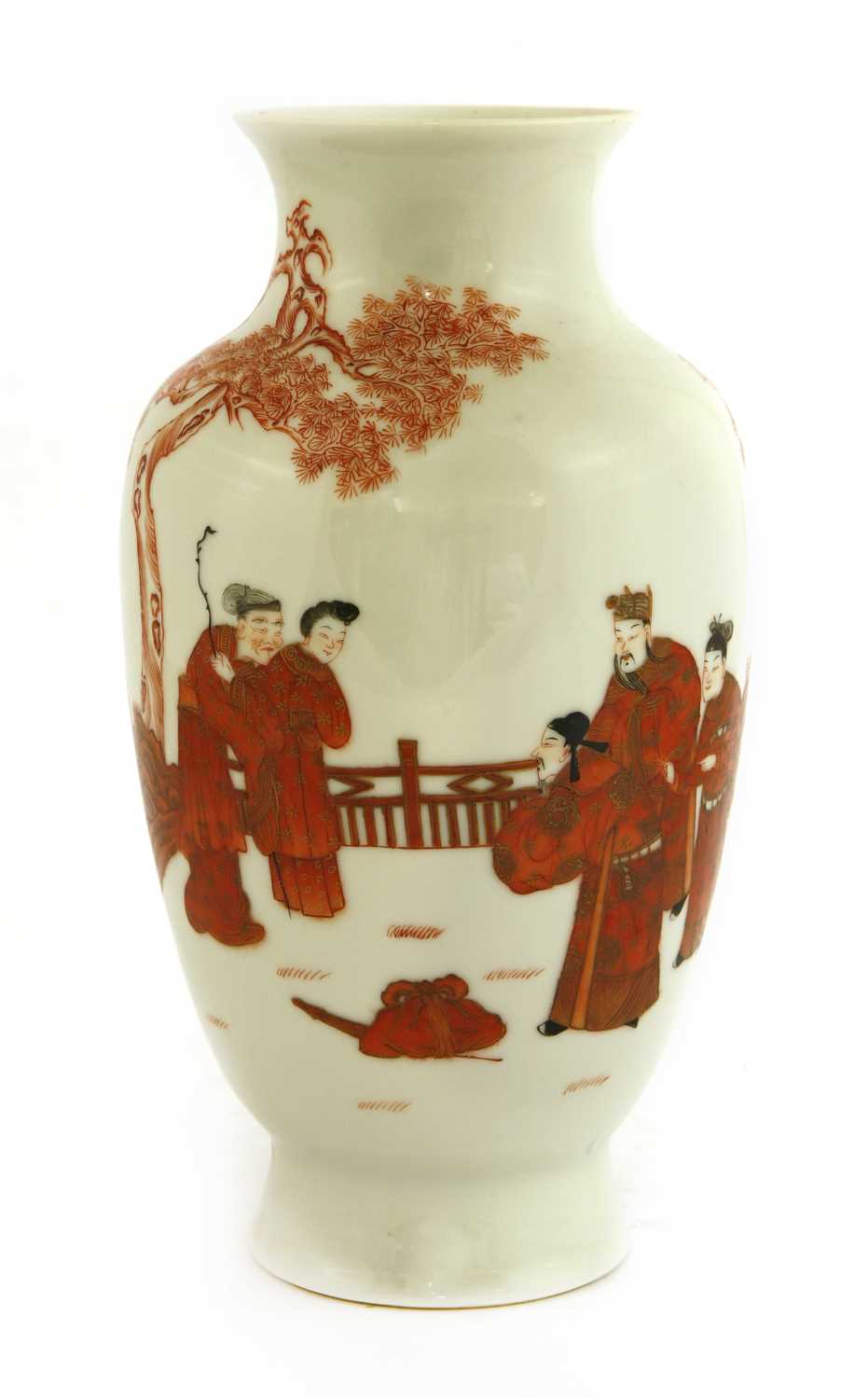 Lot 35 - A Chinese iron red vase