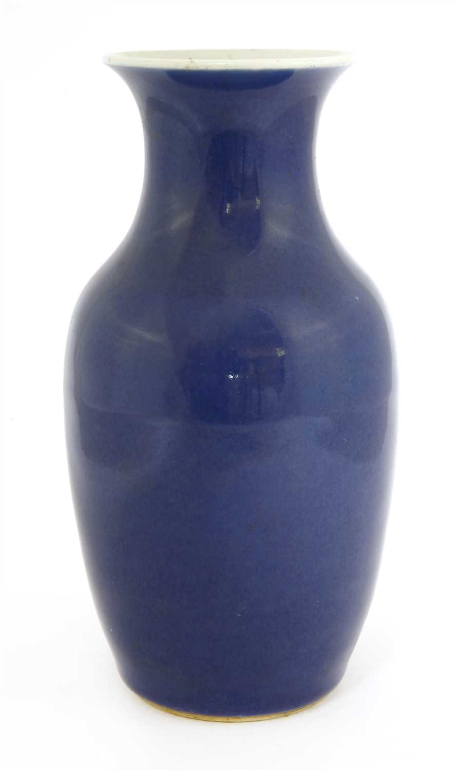 Lot 34 - A Chinese blue-glazed vase