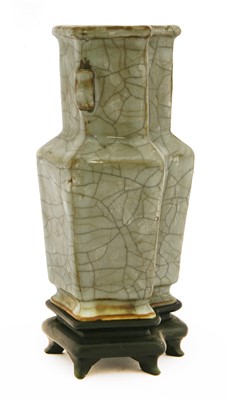 Lot 33 - A Chinese Guan-type double vase