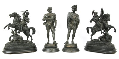 Lot 221 - A pair of bronzed figures