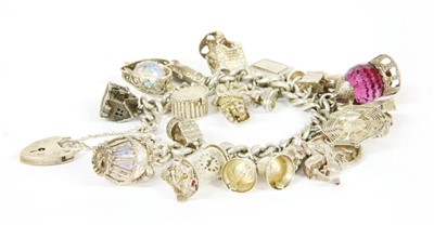 Lot 34 - A sterling silver charm bracelet