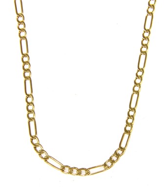 Lot 8 - A 9ct gold hollow Figaro chain
