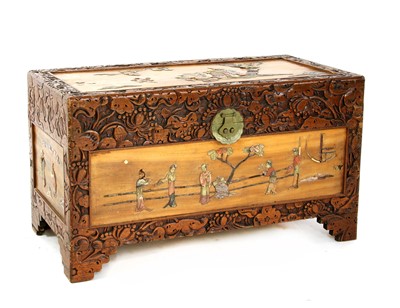 Lot 641 - A Chinese wood chest