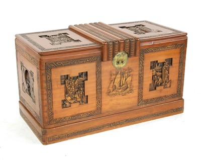 Lot 346 - A Chinese wood chest