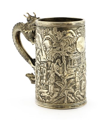 Lot 129 - A Chinese silver mug