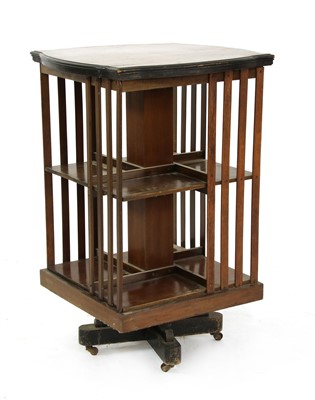 Lot 368 - An Edwardian inlaid mahogany revolving bookcase