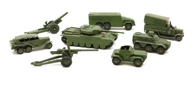 Lot 243 - Two boxes of Dinky toy army vehicles