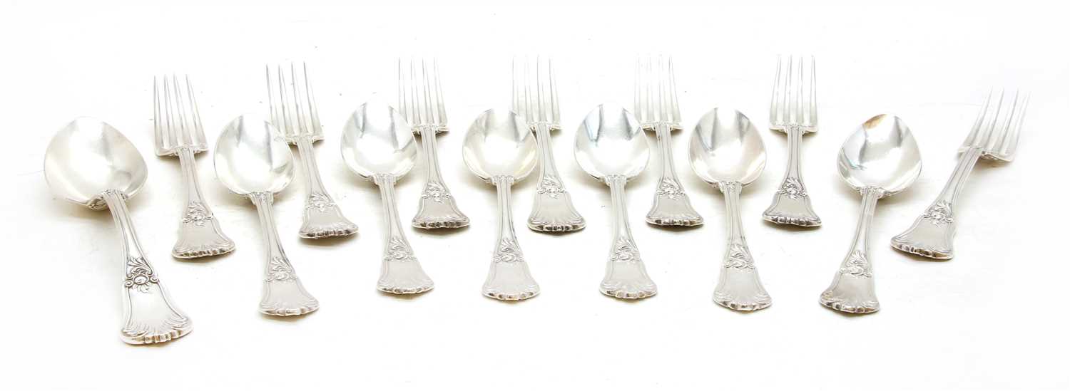 Lot 50 - A set of seven French silver forks