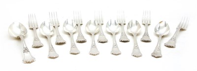 Lot 50 - A set of seven French silver forks