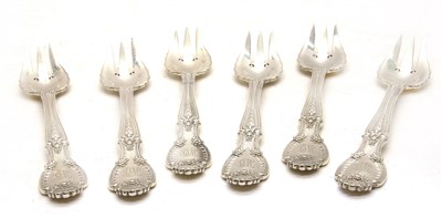 Lot 75 - A set of six Tiffany & Co silver Richelieu pattern oyster forks