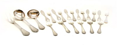 Lot 61 - A Belgian silver part canteen of cutlery