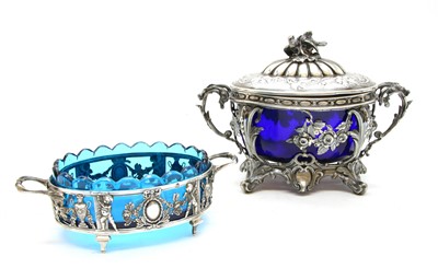 Lot 135 - A French silver and glass bowl