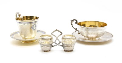 Lot 162 - A French silver and gilt cup and saucer