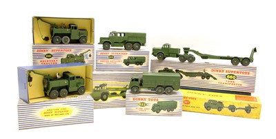 Lot 229 - Five boxed Dinky army Super Toys