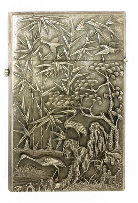 Lot 130 - A Chinese silver card case