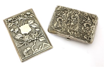 Lot 131 - Two Chinese silver card cases