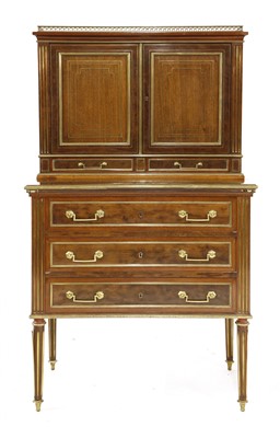 Lot 689 - A French Empire mahogany and gilt brass-mounted bonheur-du-jour