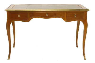 Lot 393 - A French Louis XV-style mahogany and gilt metal-mounted writing table
