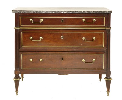 Lot 498 - A French mahogany commode chest