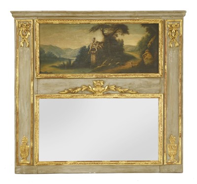 Lot 646 - A large French trumeau mirror