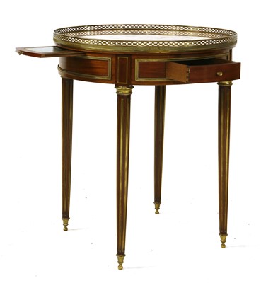 Lot 767 - A French mahogany circular and gilt metal marble-topped occasional table