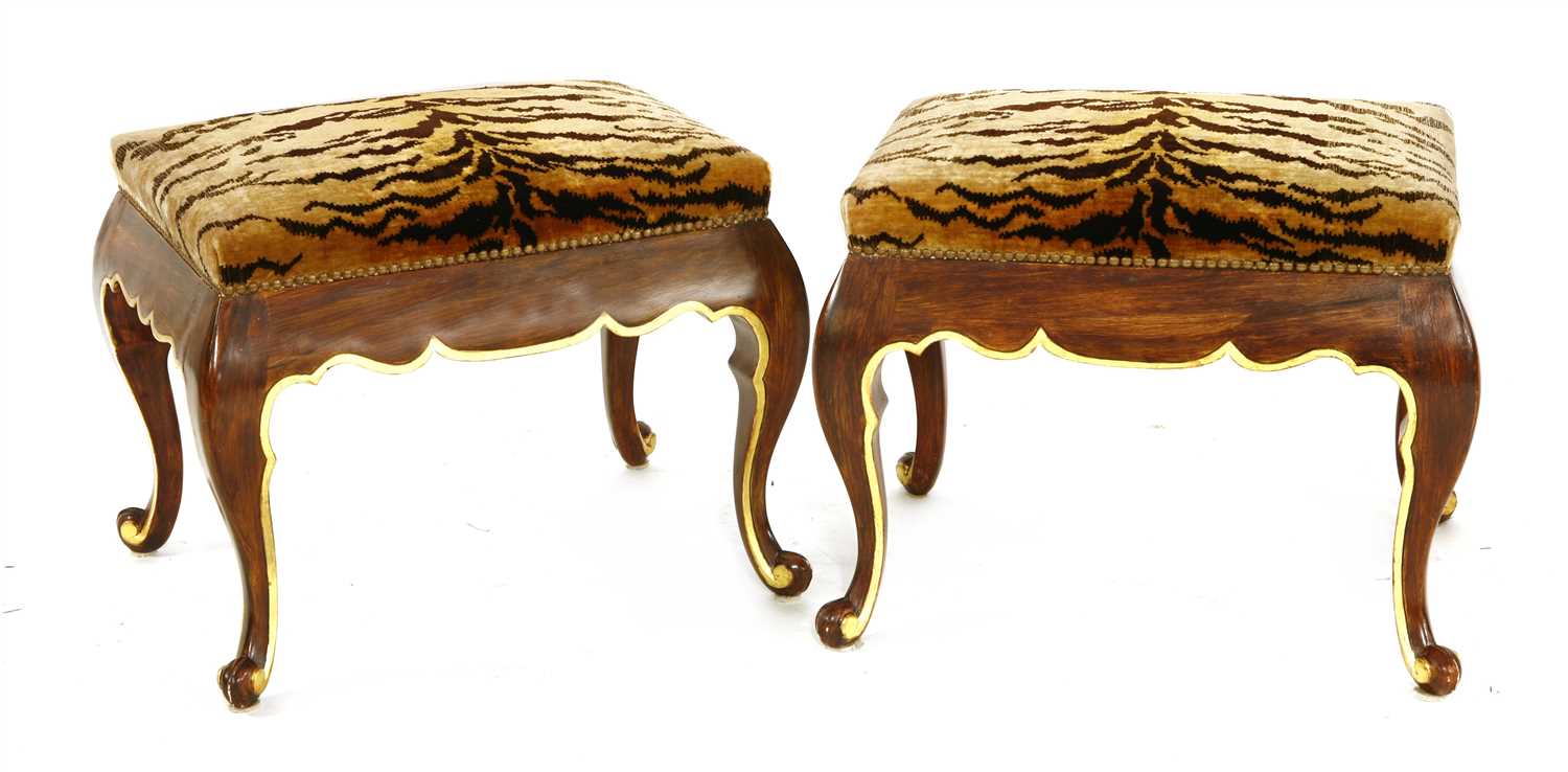 Lot 450 - A pair of Continental dressing stools