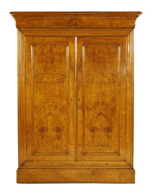 Lot 1656 - A large Continental burr ash armoire