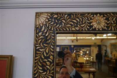 Lot 445 - A Moroccan bone inset wall mirror