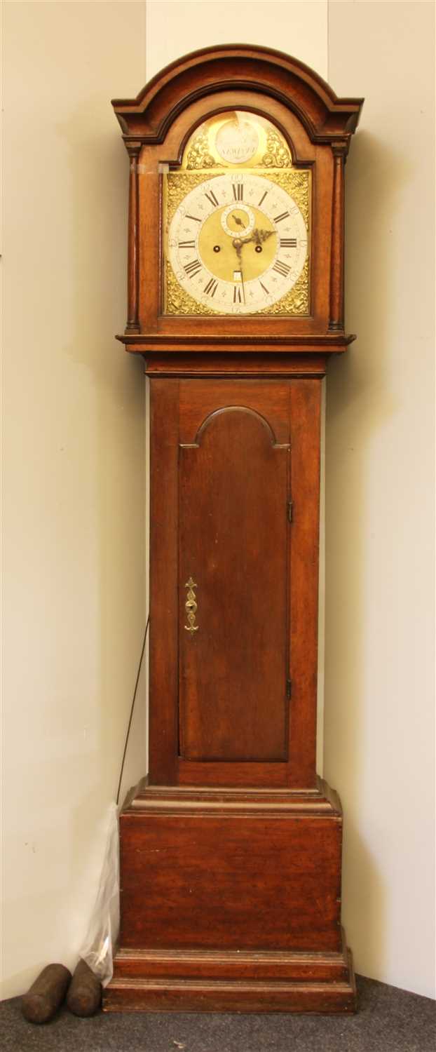Lot 317 - A 19th century 8 day oak longcase clock