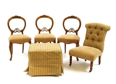 Lot 377 - Three Victorian chairs on cabriole legs