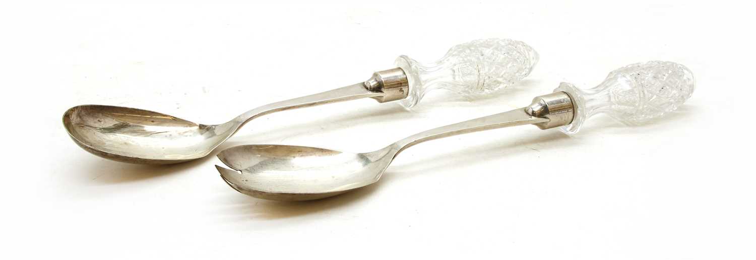 Lot 94 - A pair of silver salad servers