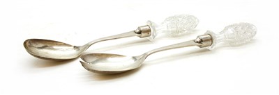 Lot 94 - A pair of silver salad servers